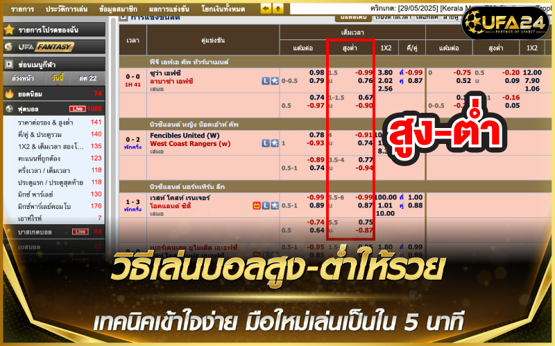 วิธีเล่นบอลสูง-ต่ำให้รวย เทคนิคเข้าใจง่าย มือใหม่เล่นเป็นใน 5 นาที